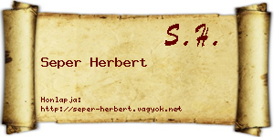 Seper Herbert névjegykártya